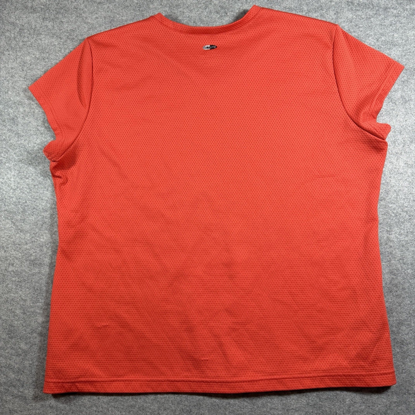 Vintage Adidas Climalite Tee Womens XL Orange V Neck Training Gym Yoga Y2K 2005 thumbnail 3