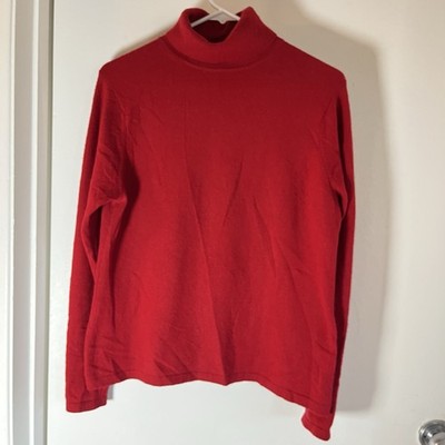 L.L.Bean cashmere turtleneck Red women s S 100% Cashmere