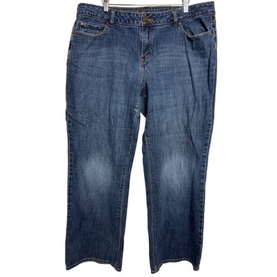 Cato Premium Womens Plus 20WP Blue Straight Leg Jeans Embroidered Pockets A32