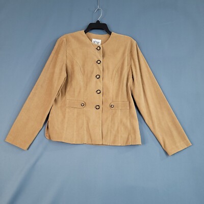 DJ Summers Women's Button Front Shirt Jacket Brown Size 0