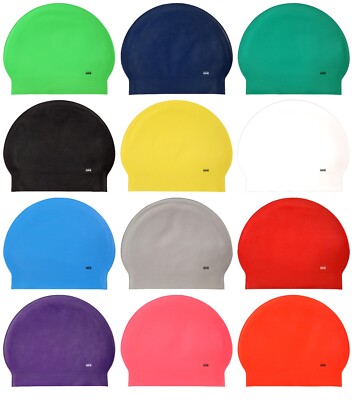 CHEX Latex plain Kinder Jungen Mädchen Schwimm Hut Lila Rosa Schwarz Grün 3-7 Eu