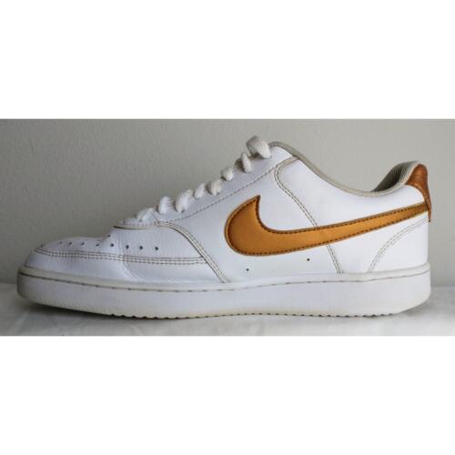 Nike Court Vision Low Basketball Shoes. Women's 11. White/Gold CD5434-107 - Picture 3 of 11