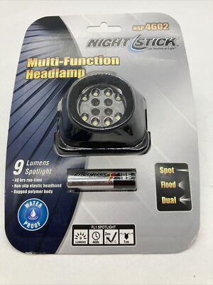 New Nightstick 4/8 LED Multi Function Headlamp 9 Lumens Spotlight #NSP-4602 NIP