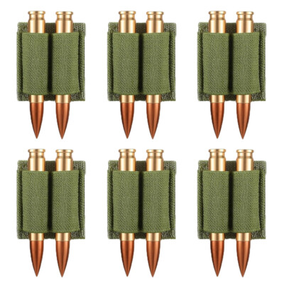 6 Pack 2 Rounds Rifle Bullet Ammo Holder for 223 308 30-06 Cartridge Shell Pouch