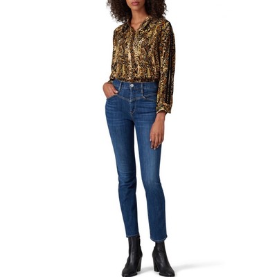 NWT Ba&Sh Susie Snake Print Shirt Top, Yellow Brown Size S $285