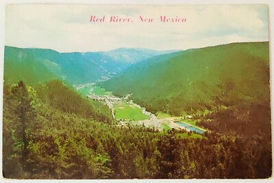 Red River Valley TV Hill village Sangre de Cristo Mtn New Mexico posted Postcard