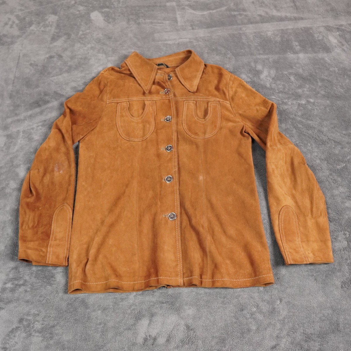Vintage Suede Jacket Adult 38 Brown Ranch Western 60's Vintage Suede Jacket Adult 38 Brown Ranch Western 60's