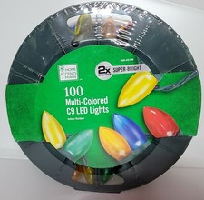 100 Light Smooth LED C9 Super Bright Multicolor Christmas Lights on Spool
