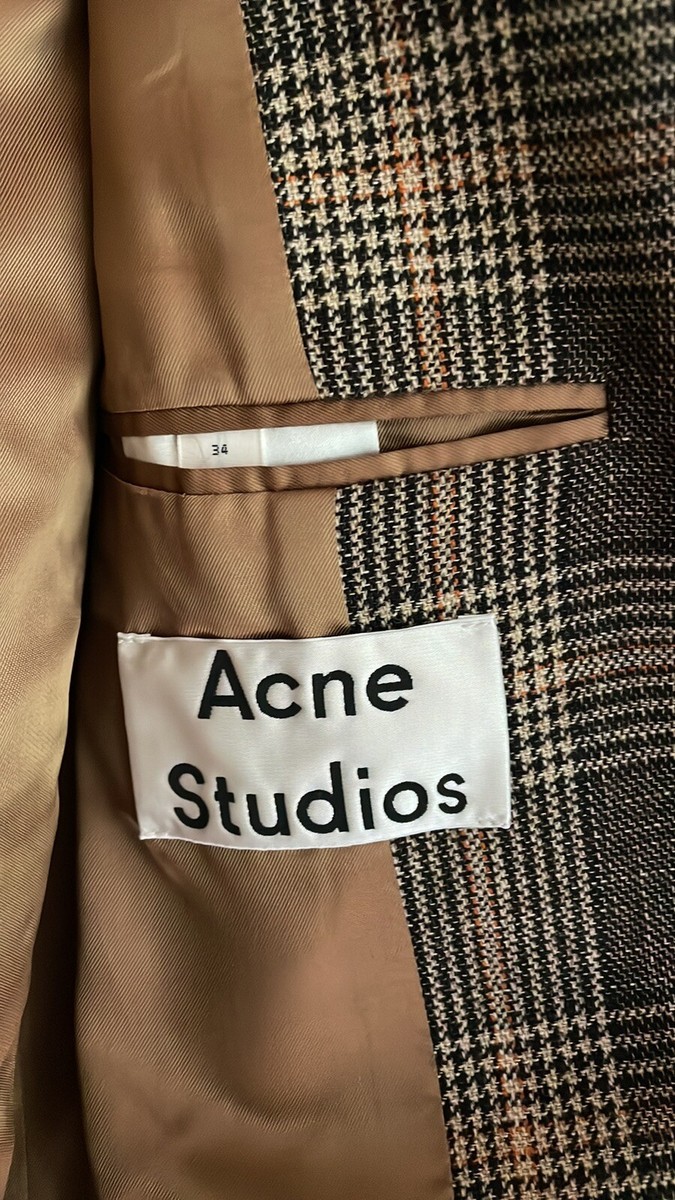 ACNE STUDIOS WOOL CHECKED DOUBLE BREAST PLAID BLAZER 34 | eBay