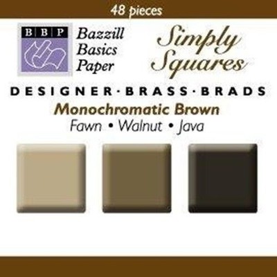 Bazzill Monocramatic SQUARE Brads Assortment Brown