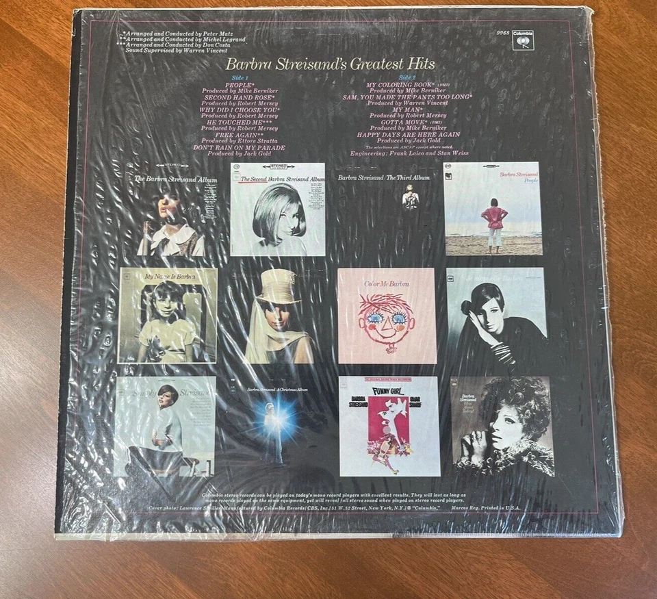 Barbra Streisand Greatest Hits Vinyl LP, EX in NM sleeve, cleaned / Tested - Image 2 of 4