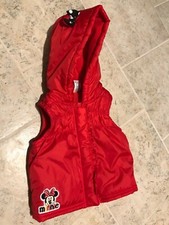 DISNEY Baby Minnie Mouse Ears Red fleece Hoodie Puffer Vest Jacket 18-24Mths