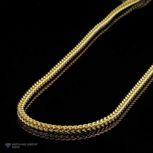 14K Yellow Gold Hollow 3mm Franco Chain 