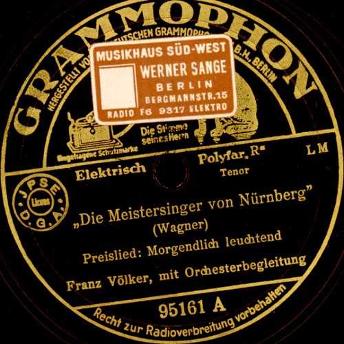 9x QUERSCHNITT WAGNER "MEISTERSINGER" , diverse Künstler, Schellackplatte GS804 - Bild 8 von 11