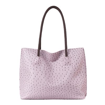 Tote Bag for Women with Zipper Large Ostrich Vegan Leather Shoulder Purses Top