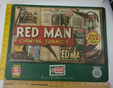 Red Man chewing tobacco counter place mat 14x18" thick for stores 2000