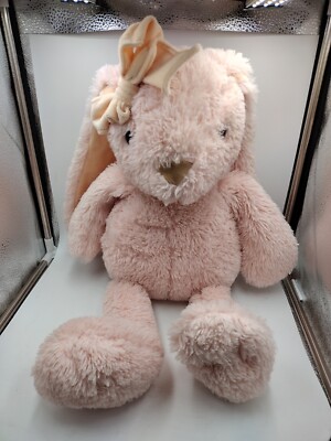 Walgreens Happy Go Fluffy Bunny 22'' Plush Pink Lop Eared Rabbit Flowers Bow Soft