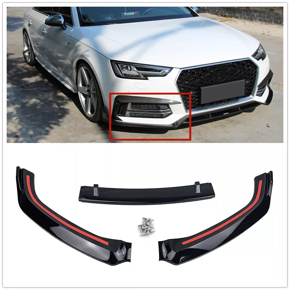 Glossy Black Front Bumper Spoiler Splitter For Audi A4 B9 S4 Sedan