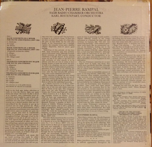 Jean-Pierre Rampal / Bach - Telemann Flute Concertos sealed vinyl LP 1974 - Imagen 11 de 12