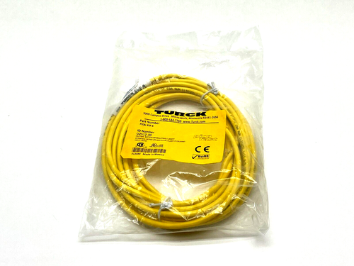 Câble Turck WK 4T-6 - Connecteur Femelle Coudé M12 - Modèle U2216-0 - Neuf Sous Emballage