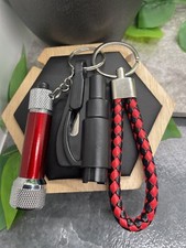 3 PC 5" Leather Keychain With Mini Flashlight Multitool Free Ship A4879