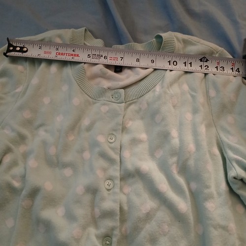 Talbots Button-Down Knit Cardigan Women Size M Round Neck 3/4 Sleeve Light Blue - Picture 5 of 9