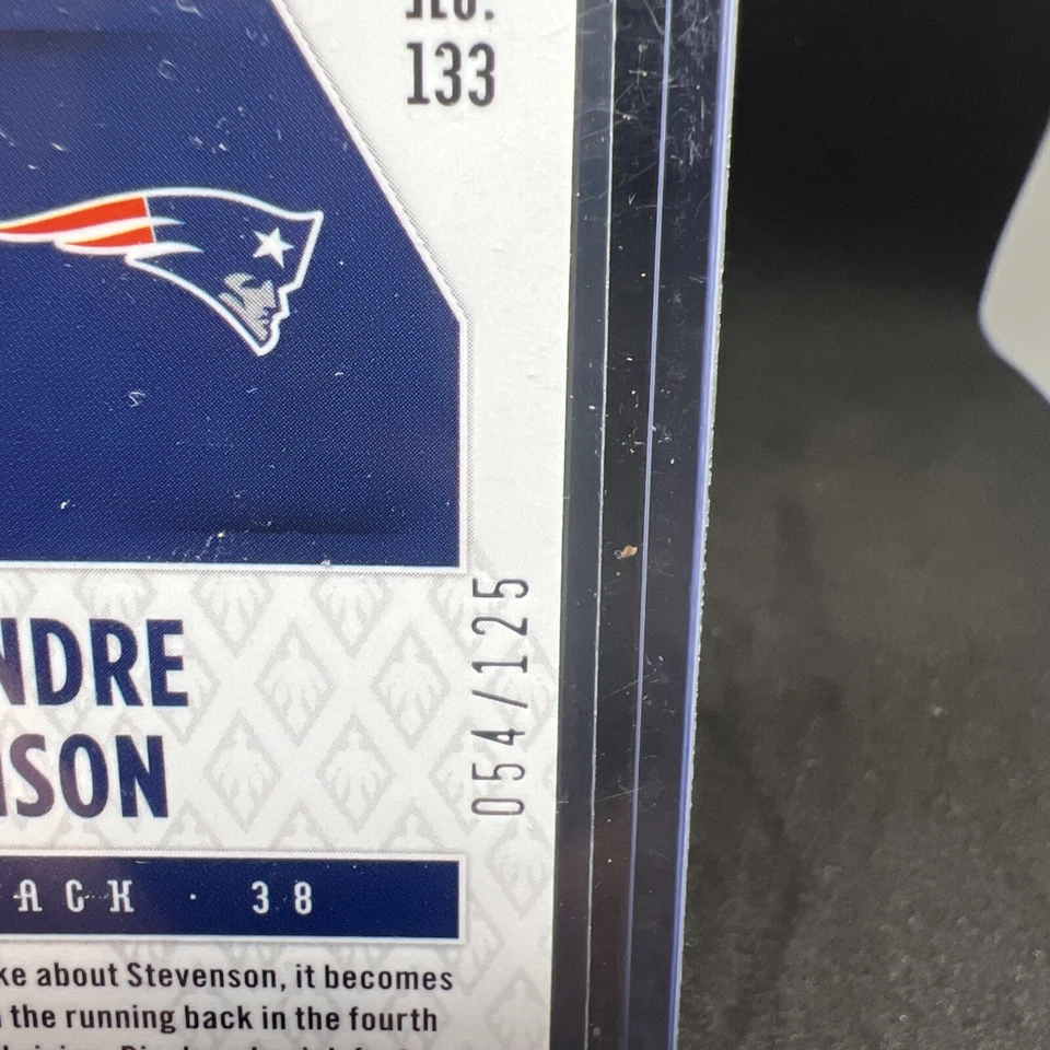 2021 Panini Phoenix #133 Purple Rhamondre Stevenson Patriots #/125 Rookie - Image 3 of 3