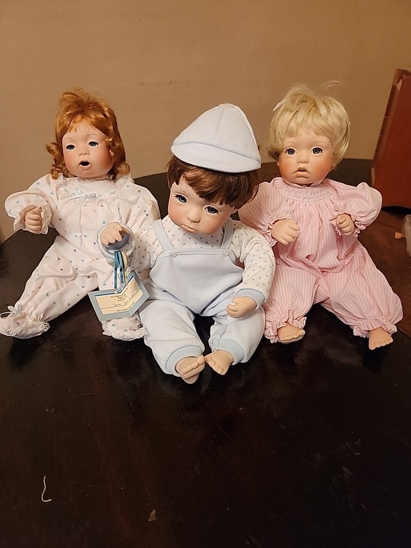 3 Dolls Ashton Drake Baby Talk Collection "Night-Night" "Bye-Bye" And "All Gone"