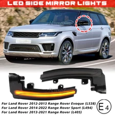 Dynamic Amber Turn Signal LED Side Mirror Lights Lamps For 2013-2020 Range Rover