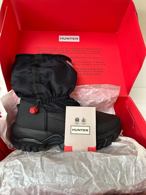 Hunter Wanderer Short Slouch Insulated Size 9 With Box Black | eBay