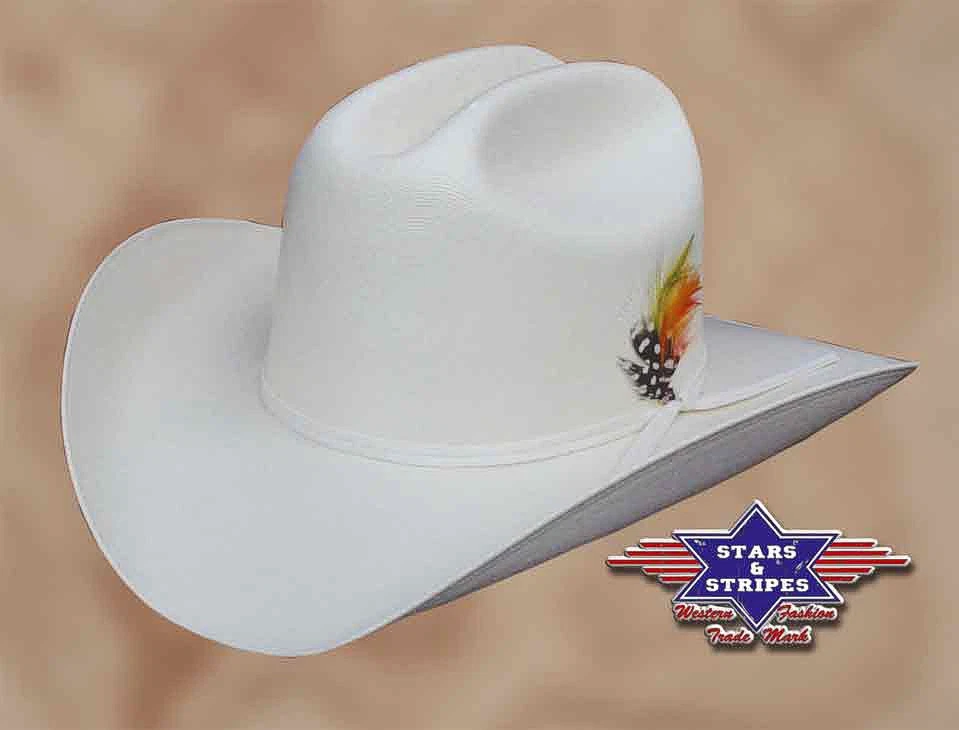Stroh-Hut Westernhut Cowboyhut »ARIZONA« Beige Country Mexikanisch Stars&Stripes