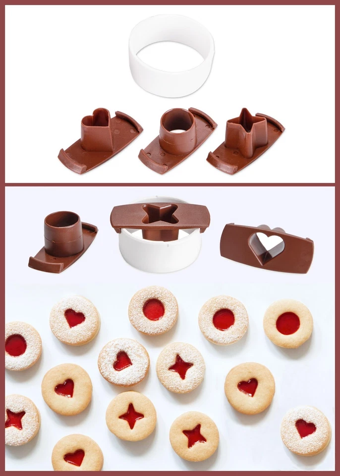 Ausstecher/Ausstechform "LINZER / SPITZBUB" - Set 4-tlg. (Ring, Herz,Rund,Stern) - Bild 1 von 1