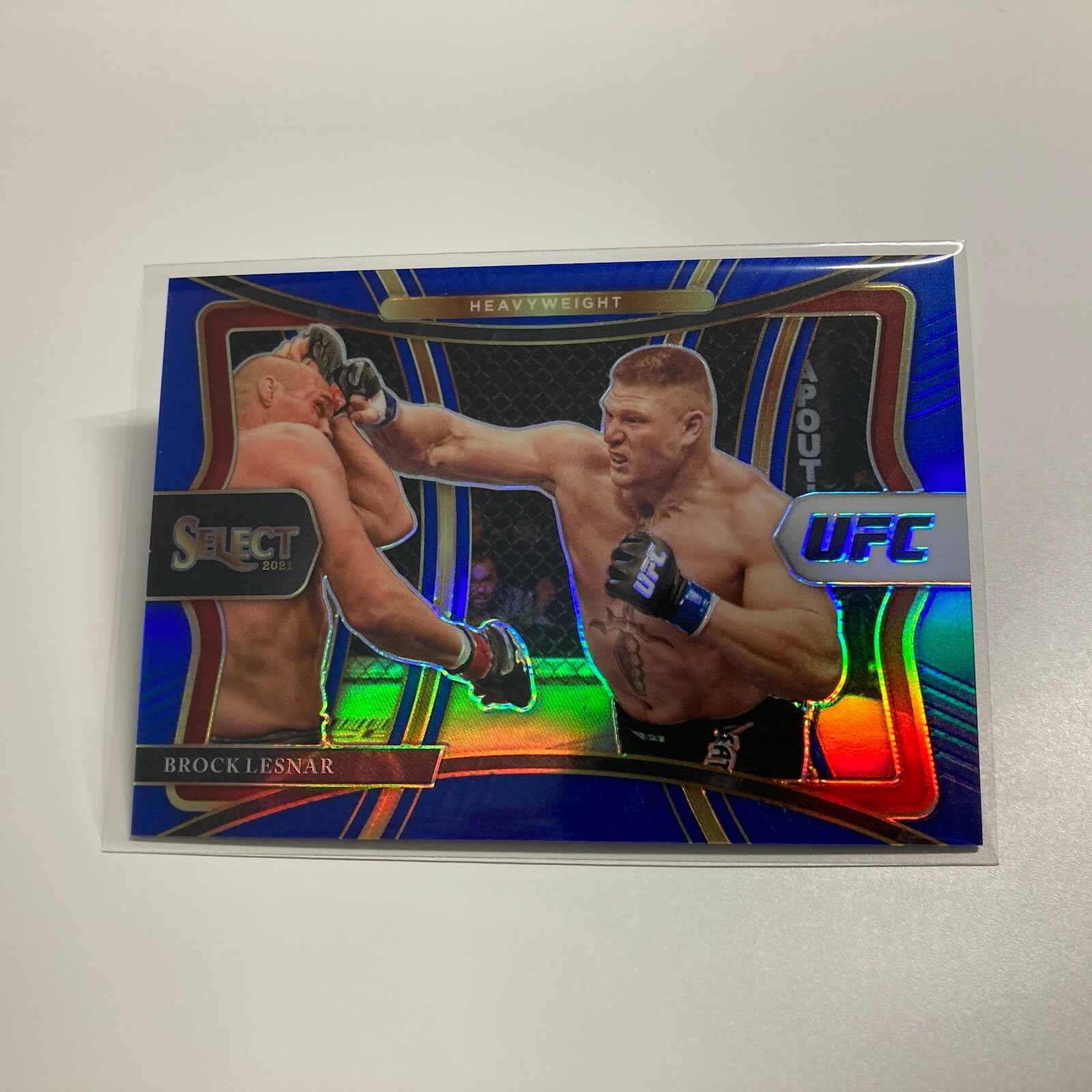 Brock Lesnar 2021 Panini Select UFC Premier Level Blue Prizm Card 22/49 #175