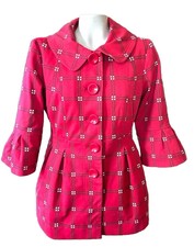 Eden Court Grid Bell Sleeve Trench Coat Size Small