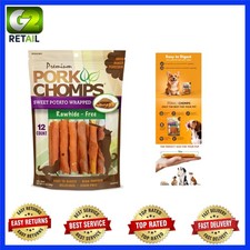Grain-Free Oven Baked Pork Skin Treats - 12 Count Sweet Potato Chews for Dogs