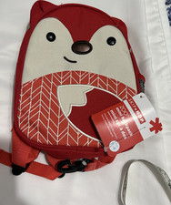 Skip Hop Zoo Mini Backpack Fox Red/White Detachable Tether Harness Bottle Pocket