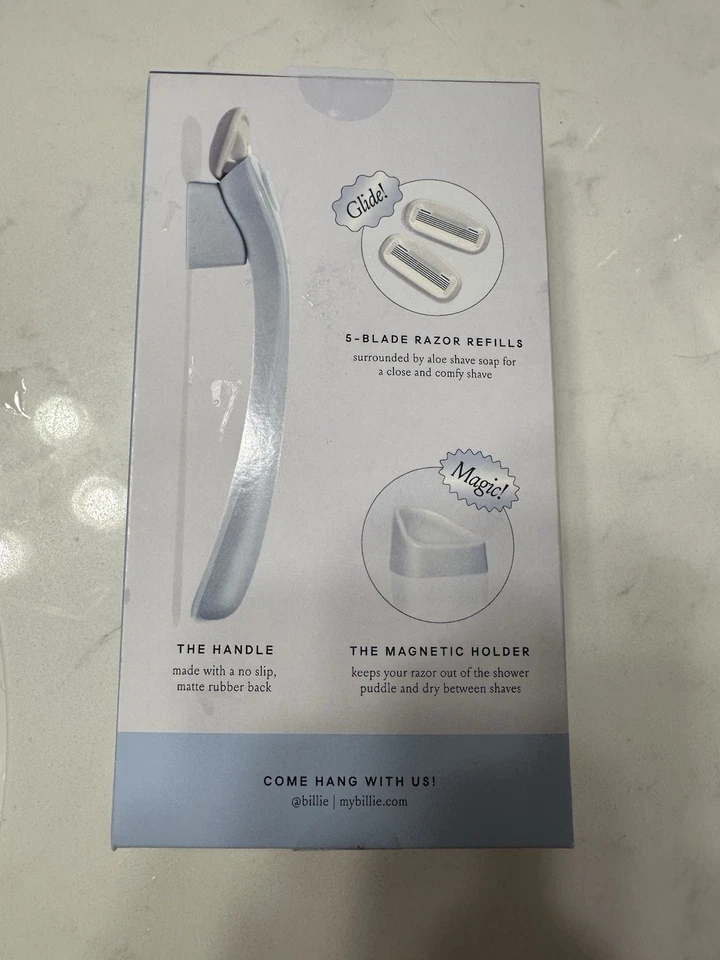 BILLIE Cool Blue Starter Kit 1x Razor Handle, 2x 5-Blade Refills, 1x Holder - Image 2 of 2