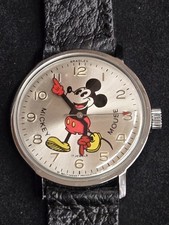 MICKEY MOUSE WATCH Bradley 17 Jewels 1970s NIB Red Hands