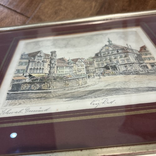 Original Rad. Colored Etching Adler Vintage Germany Paper Warped - Picture 9 of 16