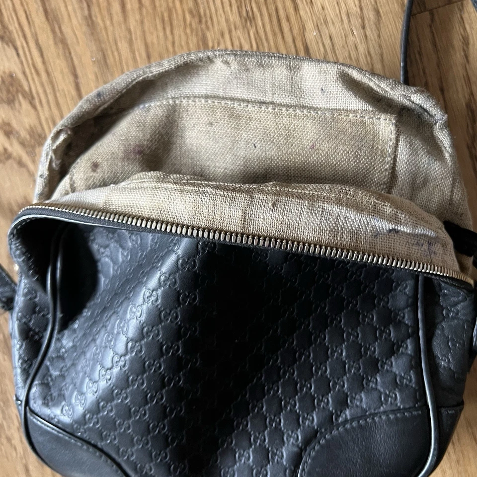 GUCCI GUCCISSIMA BREE камеры кожи КАСПИЙСКИЙ черный через плечо сумка сильно загрязненный - Изображение 3 из 4