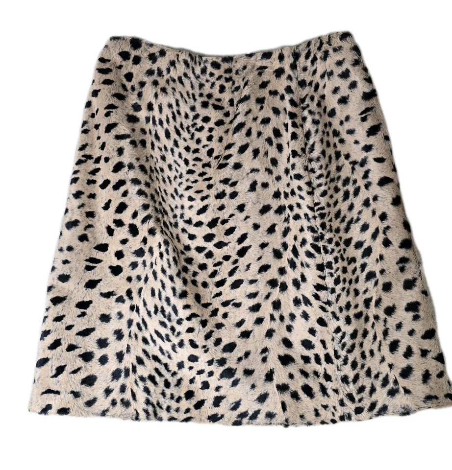 Saia nova com etiquetas Oscar por Oscar de La Renta falsa leopardo comprimento do joelho tamanho 10P - Imagem 2 de 4