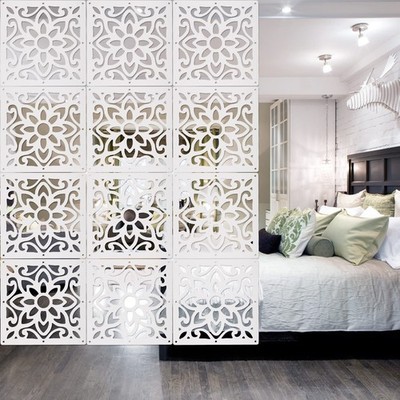 12 PCS Hanging Room Divider Decorative Thick Wall Screen Panels Floral Design