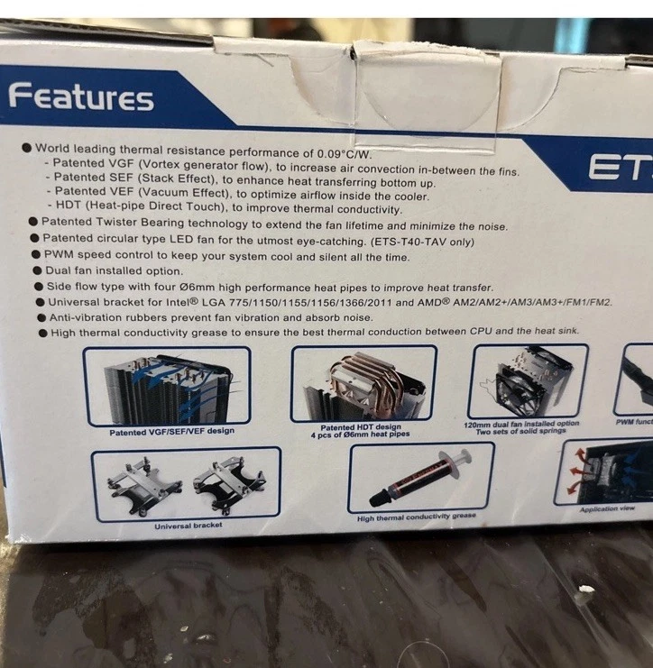 Enermax ETS-T40-TB Heat Pipe CPU Cooler with T.B.SILENCE PWM Twister Bearing Fan - Image 4 of 4