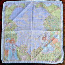 VINTAGE 60er/70er Jahre FISBA STOFFELS FEINE BAUMWOLLE TASCHENTUCH HAND~GEROLLTER SAUM