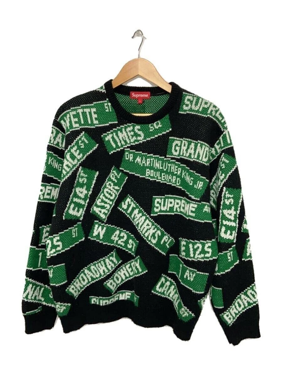 Pull tricoté Supreme (épais grand acrylique vert motif complet Occasion