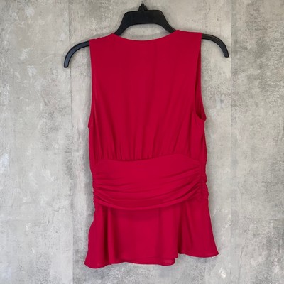 CHELSEA28 Red Cerise Sleeveless Button V-Neck Top SZ S | eBay
