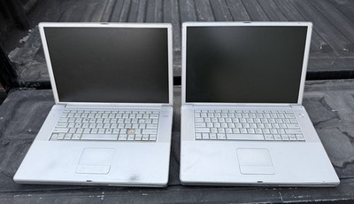 Lot Of 2 Apple A1095 Mac 15  PowerBook G4 Laptop 2004 Silver PARTS ISSUES READ