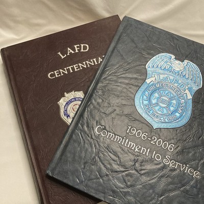 LAFD and LAFDRA Centennial Books 1886-1986 HC Lot of 2 Los Angeles Fire Dept