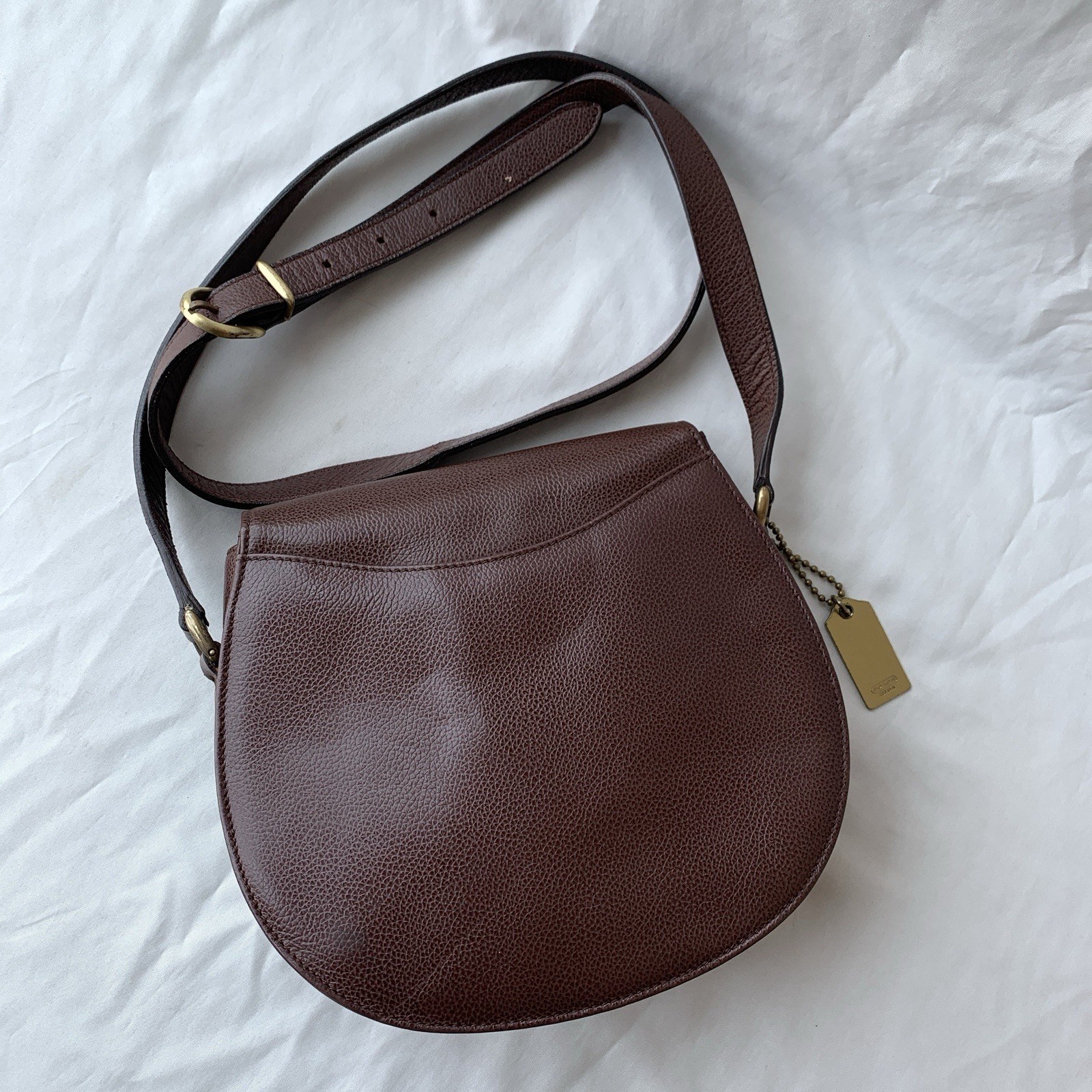 Vintage Coach Madison Carlyle Bag 4401 Brown Beechnut Leather Made In Italy 1995 image 3