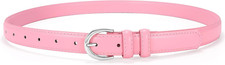 Women Leather Belt for Jeans Pants Fashion Ladies Skinny Belt for Dresses Thin B